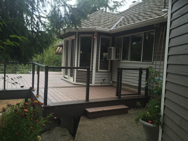 Sammamish custom deck using Wolf decking contemporary-terrace