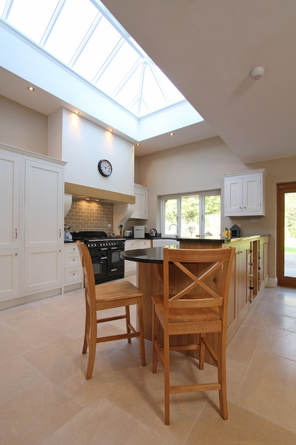 Wimborne White Kitchen with Character Oak Panels contemporary-kitchen