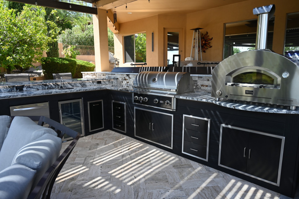 L Shaped Outdoor Kitchen