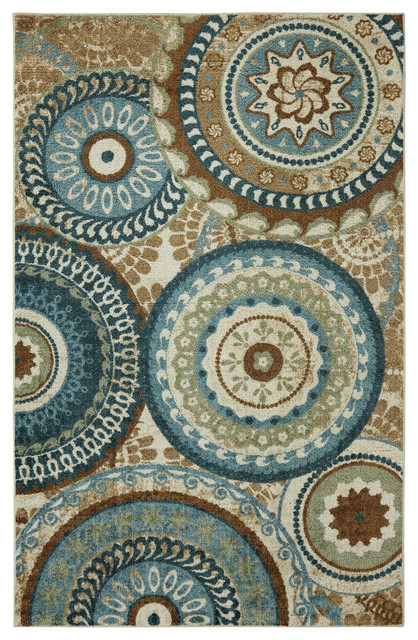 Mohawk Home New Wave Forest Suzani Multi 5 X7 Contemporary Mohawk Home New Wave Forest Suzani