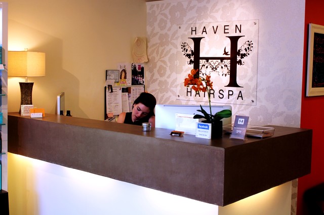 Haven Hair Salon reception desk - New York - by Surface Scapes Cast