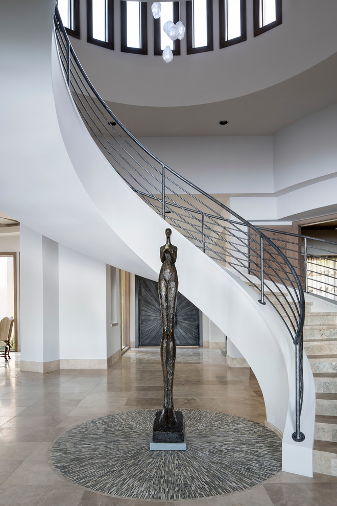 Inspiration for an expansive contemporary floating staircase in Houston.