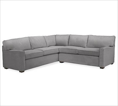 PB Square Sectional Upholstered 2-Piece L-Shape Sectional, Box Cushion, Down-Ble