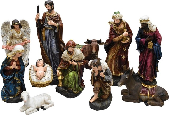 Holy Family And Three Kings Christmas Nativity Decor 11 Piece Set