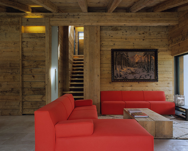 Abitazione privata a Cortina rustic-living-room
