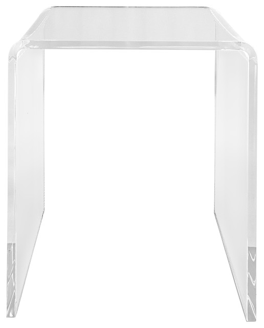Veobreen 16" Side Table, Clear Acyrlic Contemporary Side Tables And End Tables by Euro