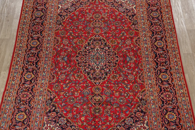 Consigned, Vintage Oriental Area Rug Hand-Knotted Medallion Carpet, Red ...