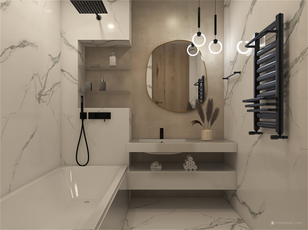 Современная трехкомнатная квартира с элементами неоклассики