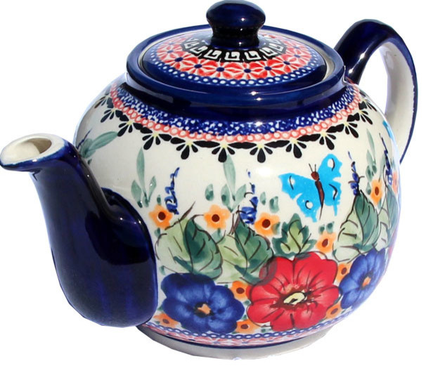 Polish Pottery Teapot, Pattern Number: 149 Art