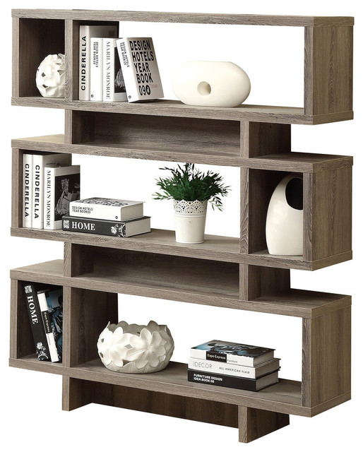 Modern Style Bookcase Dark Taupe