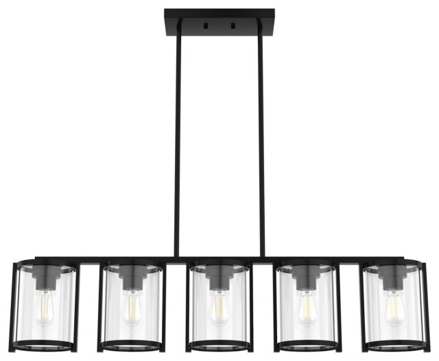 Astwood 5 Light Island Light, Matte Black Transitional Kitchen