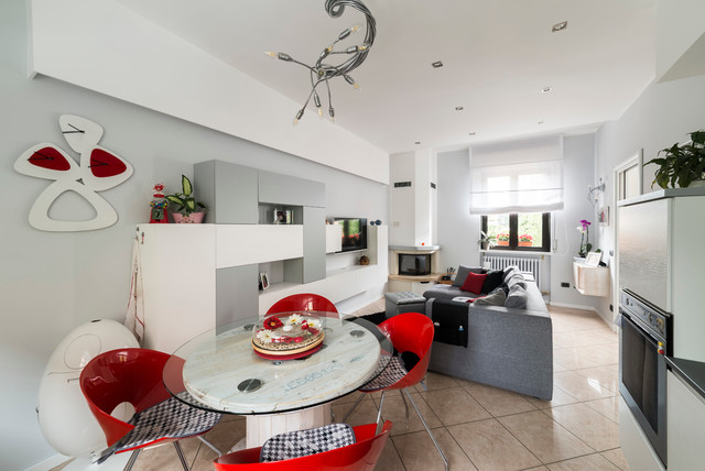 Sala e Cucina contemporary-vardagsrum
