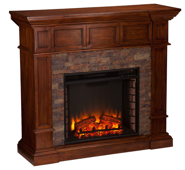 Xerick Simulated Stone Convertible Electric Fireplace