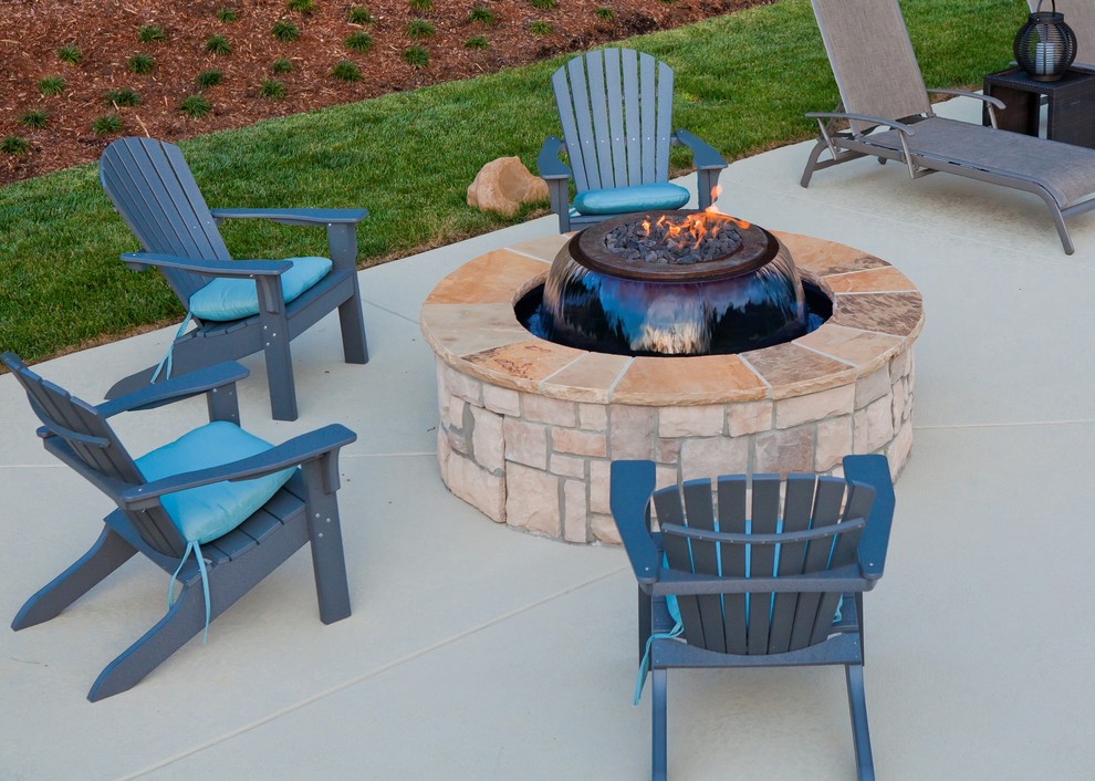 Fire / Water Feature Contemporary Patio Nashville by Coffey