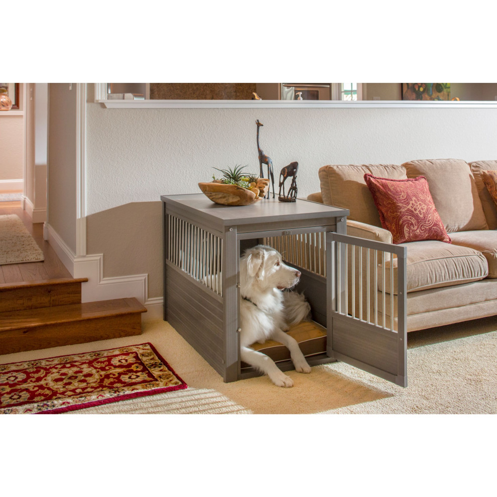 ECOFLEX® Dog Crate End Table - Grey - Transitional - Dog Kennels And ...