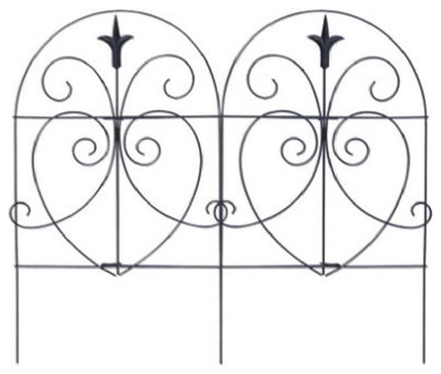 Panacea 89379 18'x8' Black Romantic Style Folding Fence