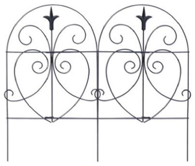 Panacea 89379 18'x8' Black Romantic Style Folding Fence