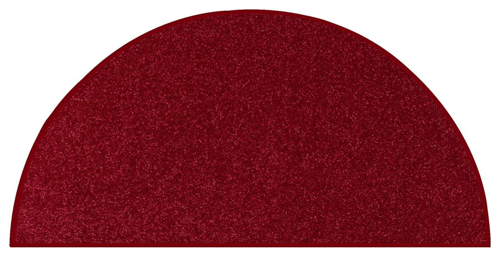 American Bright Solid Color Area Rugs Burgundy - 20" x 40" Half Round
