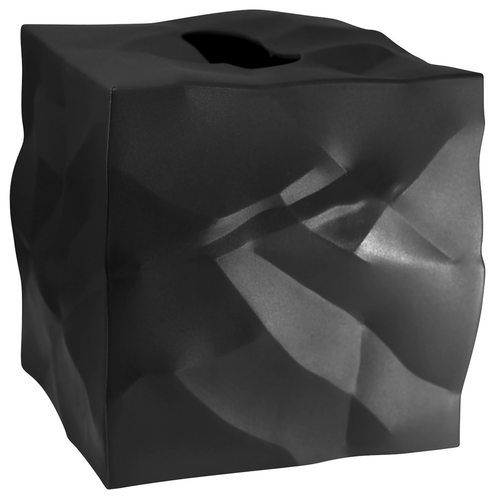 Essey Wipy Cube Tissue Box Holder, Black