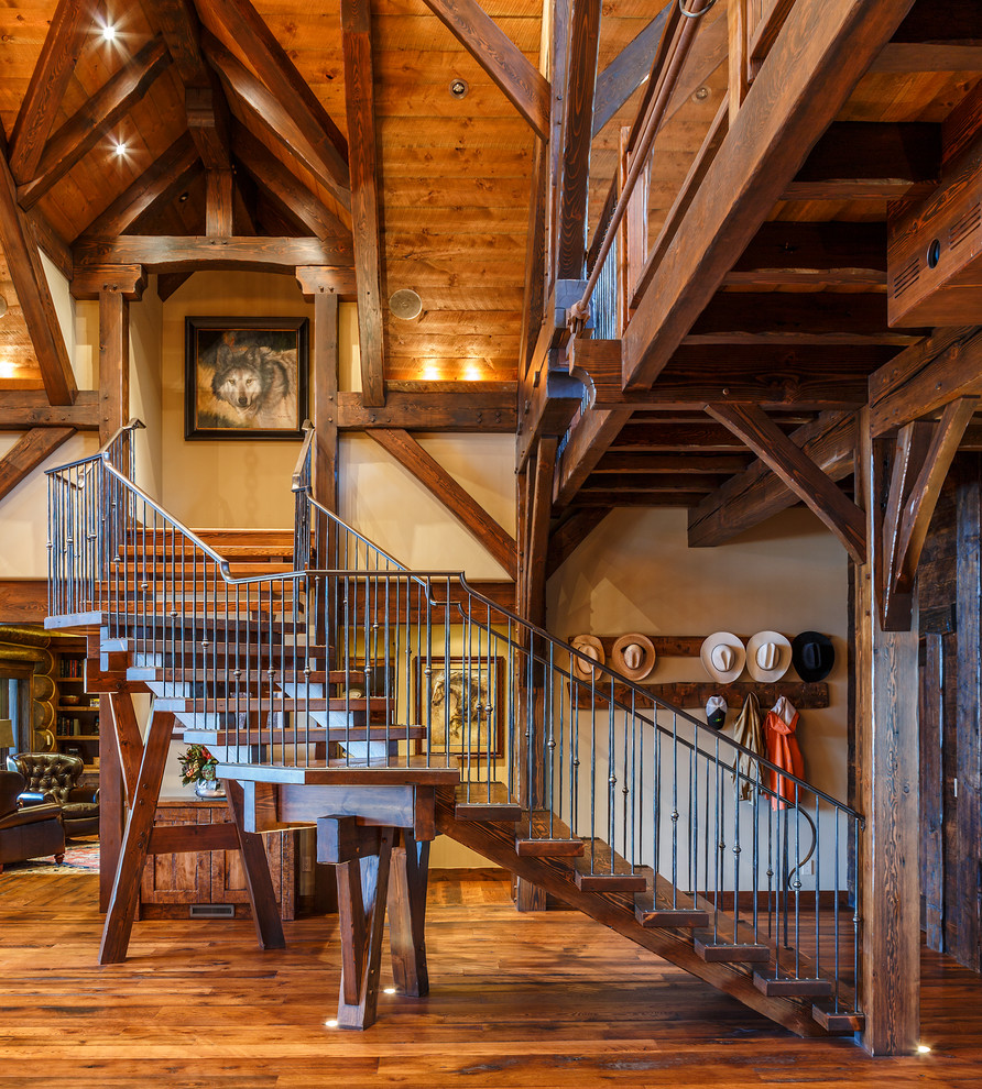 Mountain style entryway photo in Denver