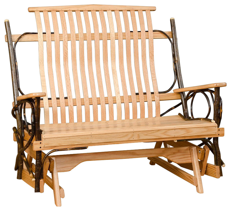 Rustic Hickory 5' Double Glider, Hickory and Oak Rustic Outdoor Gliders by Furniture Barn USA