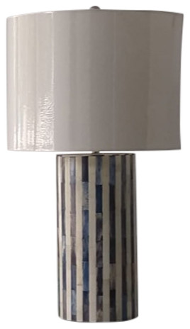 Bassett Mirror Coastal Coburn Table Lamp With Blue Finish L3795TEC