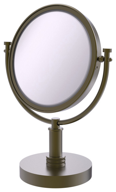 8" Vanity Make-Up Mirror, Antique Brass, 3x Magnification
