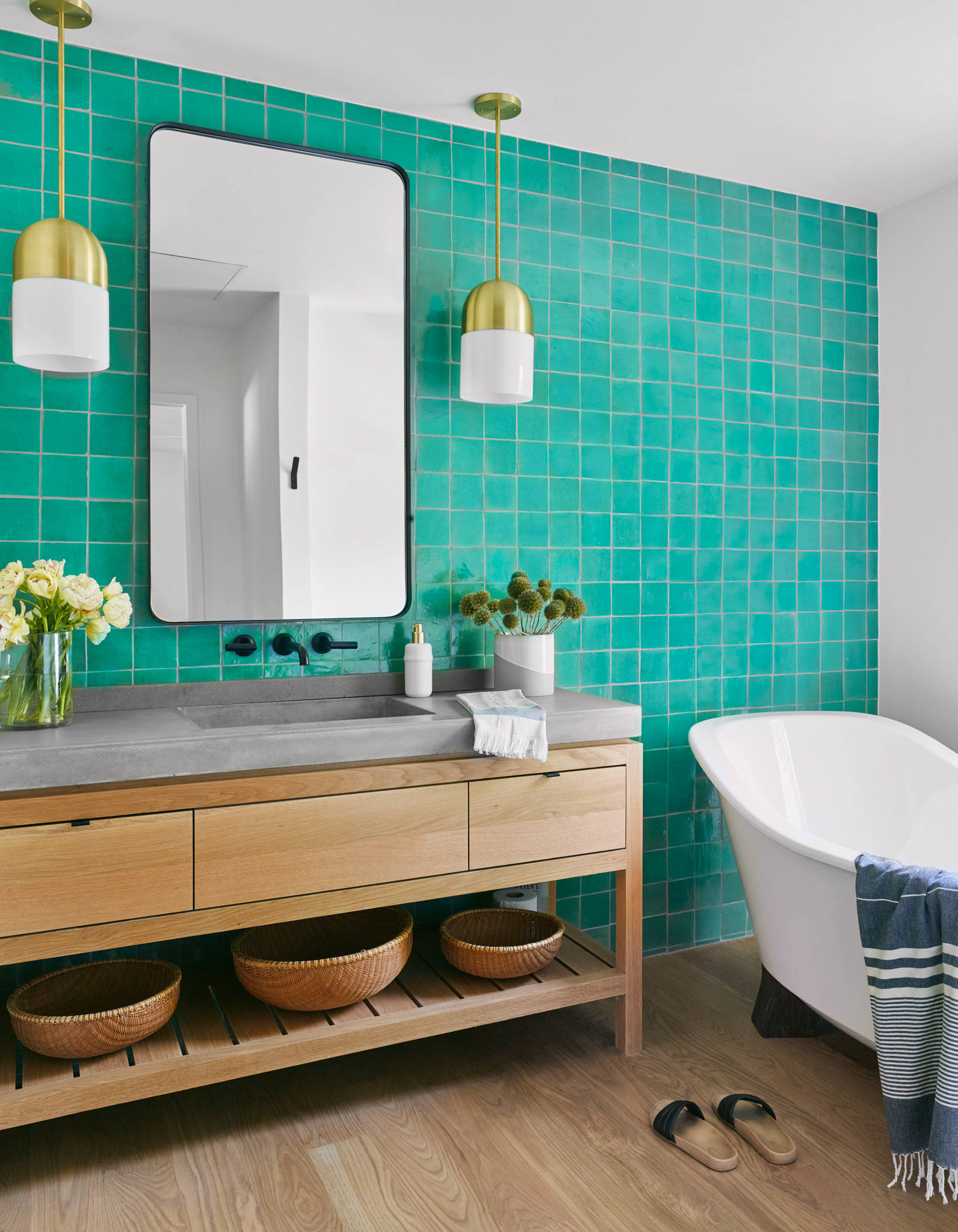 75 Turquoise Tile Bathroom Ideas You'll Love - December, 2025 | Houzz, image size:1592x2048