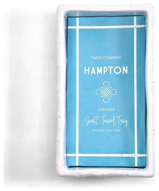 Two's Company Hampton Faux Bamboo Fretwork Guest Towel Tray - Asian ...