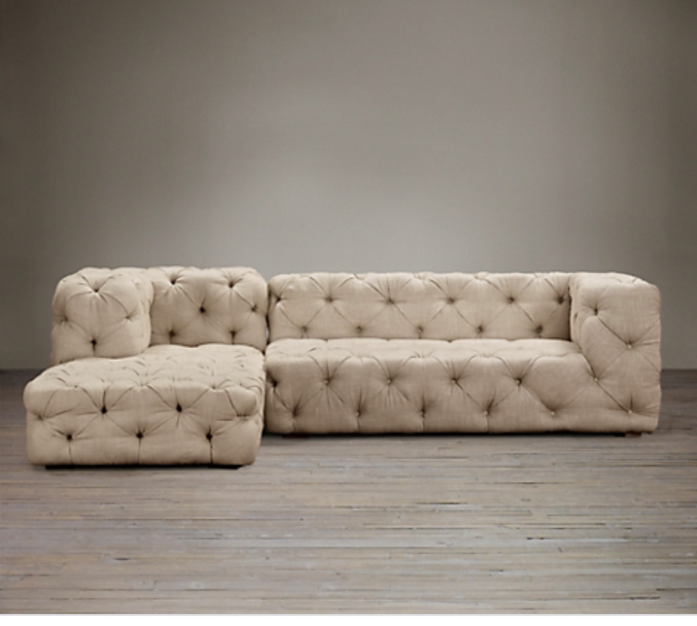 Large tufted sofa from rh - what sort of accent chairs to pair it with