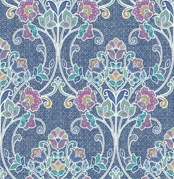 Bohemian Floral Damask Wallpaper - Traditional - Wallpaper - by American Wallpaper & Design | Houzz