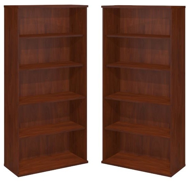 Bush Business Furniture (Set of 2) 5 Shelf Bookcase in Hansen Cherry