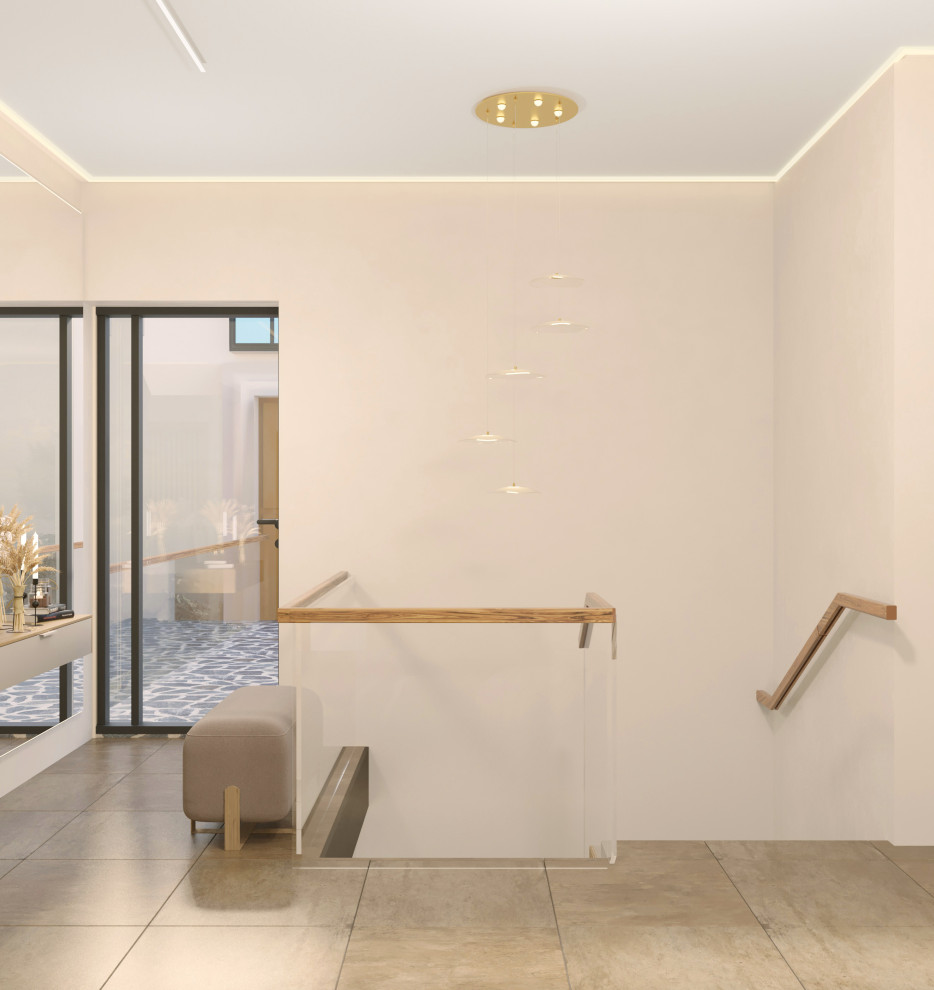 Двухэтажный жилой дом с видом на горы.