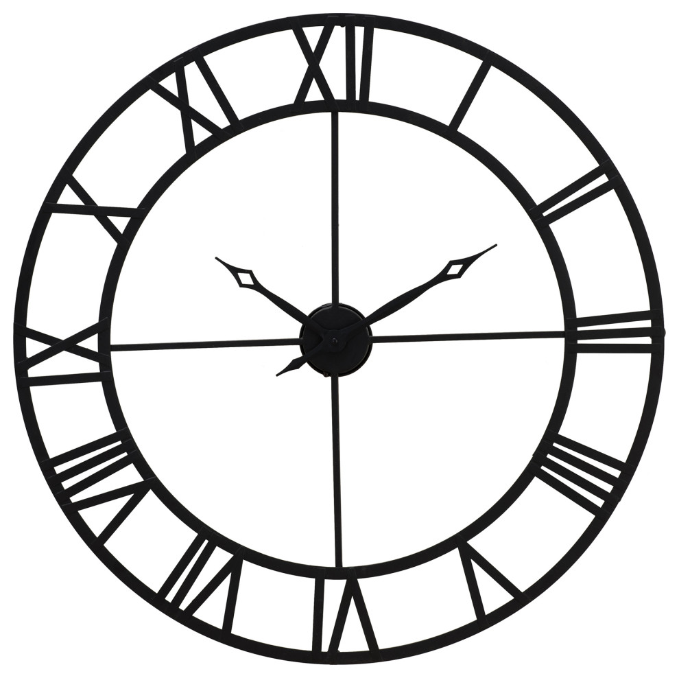 Sunjoy Black Wall Clock Modern Wall Decor by Golden Bull