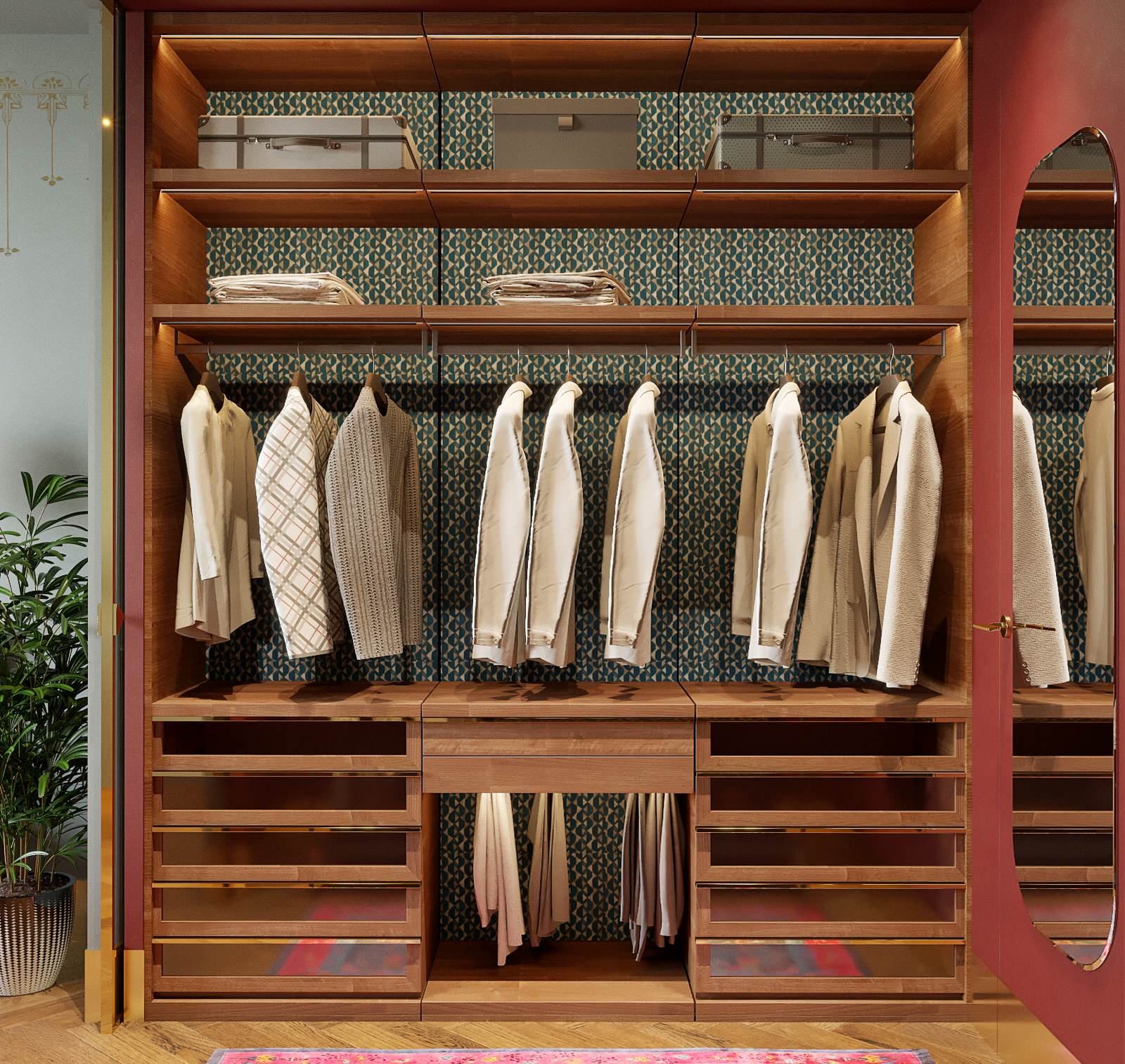 Гардеробная. Мастер зона. Квартира в ЖК «Малая Ордынка, 19»