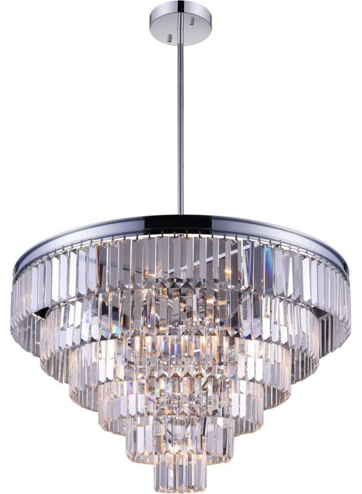 CWI Lighting 9969P30-15-601 15 Light Chandelier with Chrome Finish