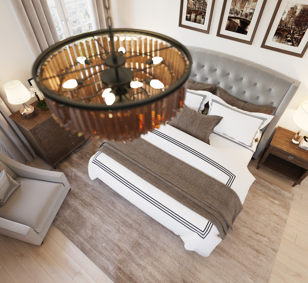 Спальня мечты в серо-бежевых тонах: проект в Петербурге
