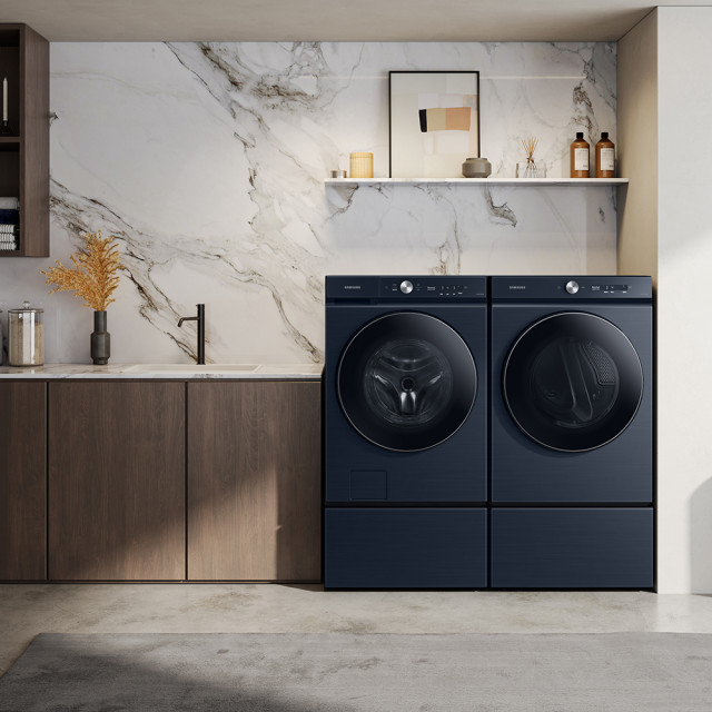 Samsung Bespoke 5.3 Cu. Ft. Front Load Washer and 7.6 Cu. Ft. Electric