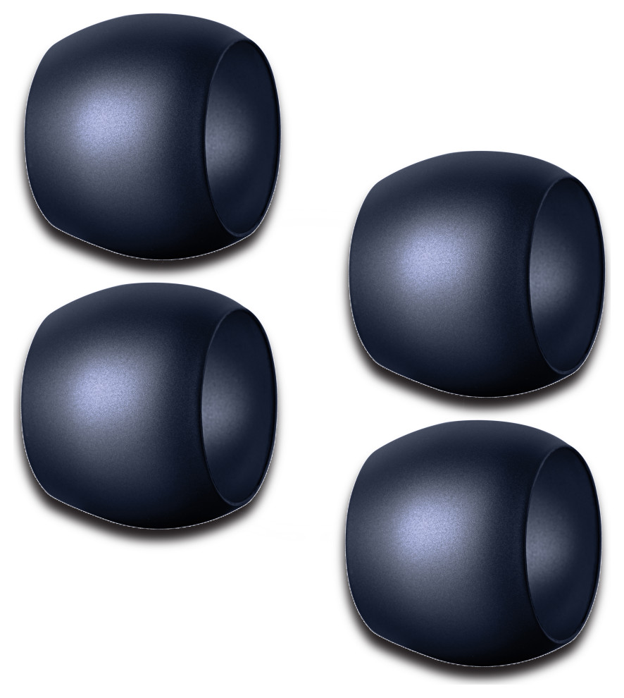 Atmosfera Napkin Ring Plutone 4-Piece Set, Materic Cobalt