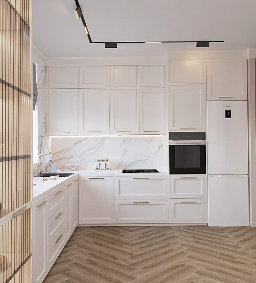 Светлая кухня, современная классика.