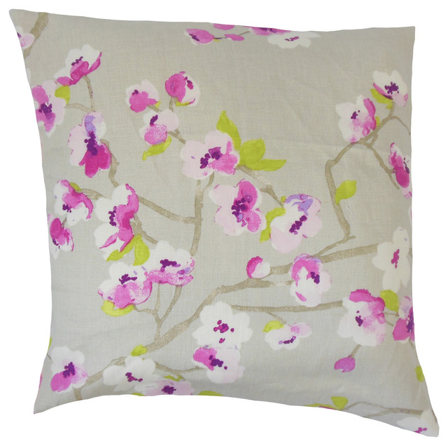 The Pillow Collection Sarafina Floral Bedding Sham Linen King//20 x 36