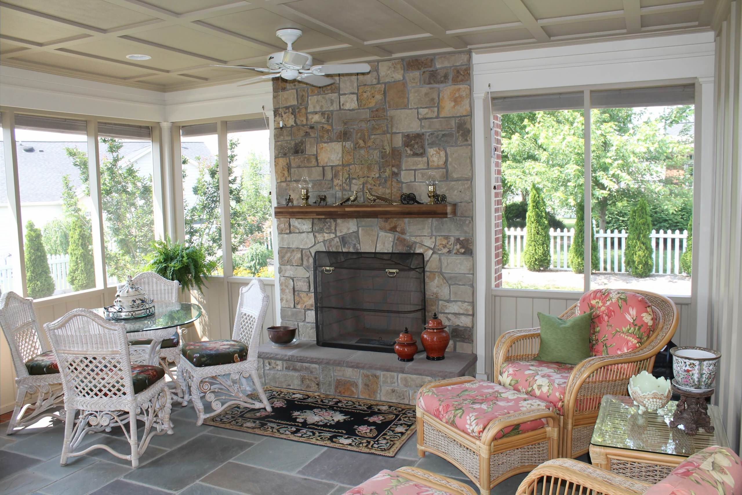 Screen porch is a beautiful outdoor living room