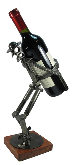 Wine Bottle Holder Don Quixote Carrying Handcrafted Metal Art Wine Bottle Holder Don Quixote Carrying Handcrafted Metal Art