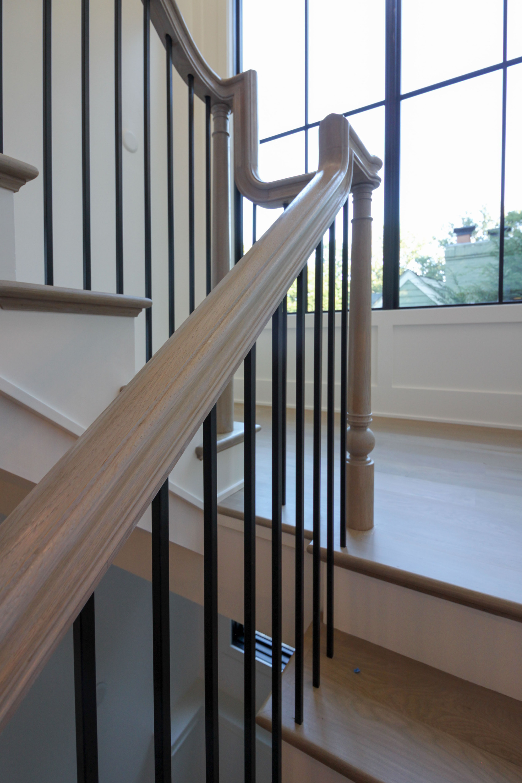 93_Captivating Light Wood Railing System with Black Spindles, Arlington VA 22207