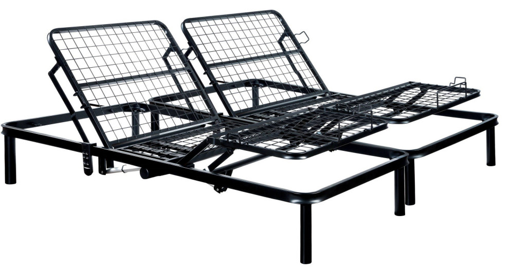 Modern King Adjustable Bed, Metal Frame & Wireless Remote for Extra