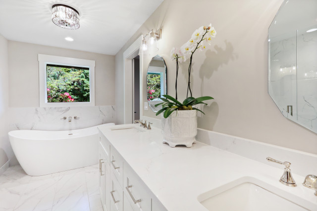 elegant master bath transitional-bathroom