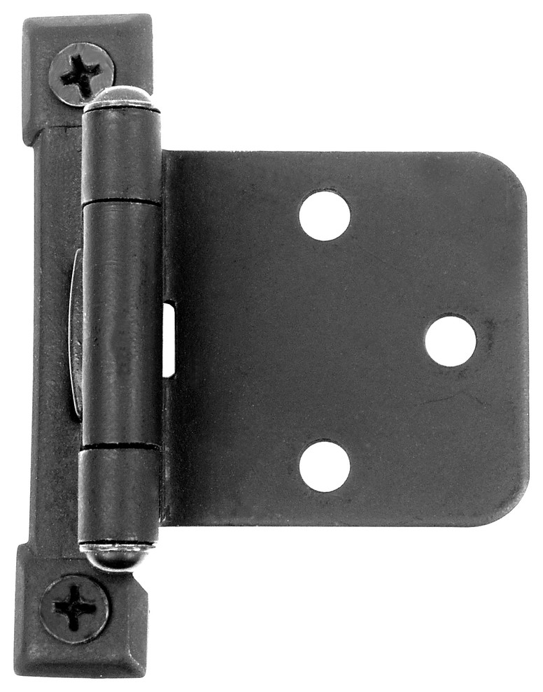 Acorn 2-5/8" Self-closing Cabinet Hinge, Offset, Pair, Smooth Iron