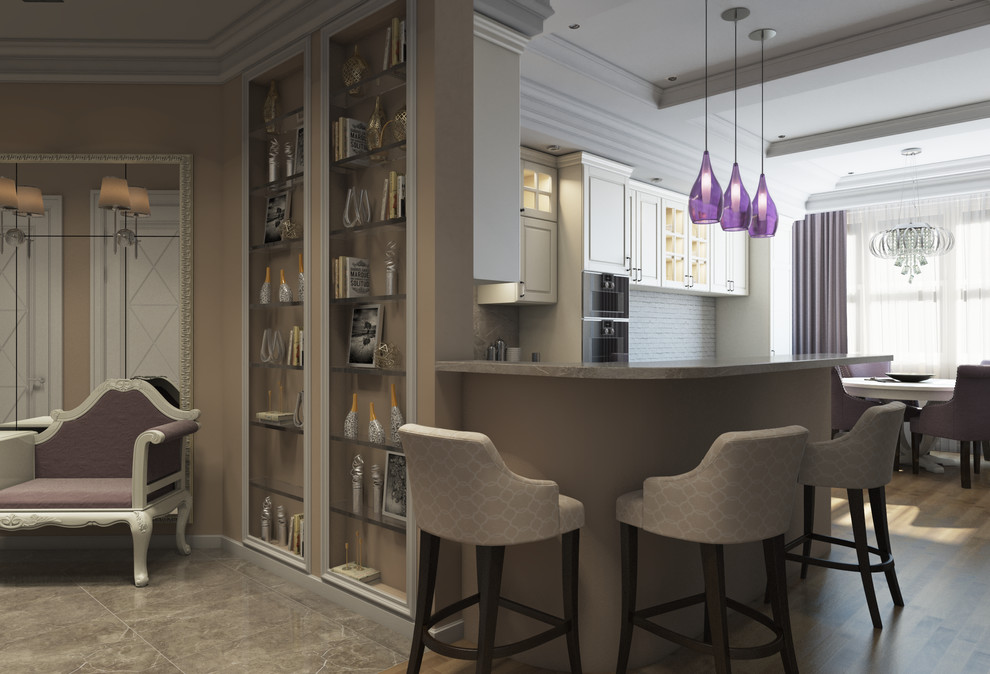 переход коридора в кухню-гостиную