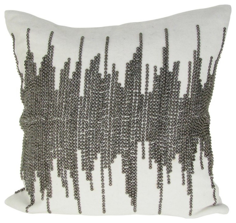 Design Accents Shore Velvet Pillow - 20L x 20W in. - KSS-0132-NYCSHORE20X20GREY