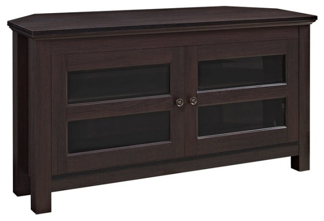 44 Transitional Wood Corner Tv Console, Corner Tv Cabinets With Doors